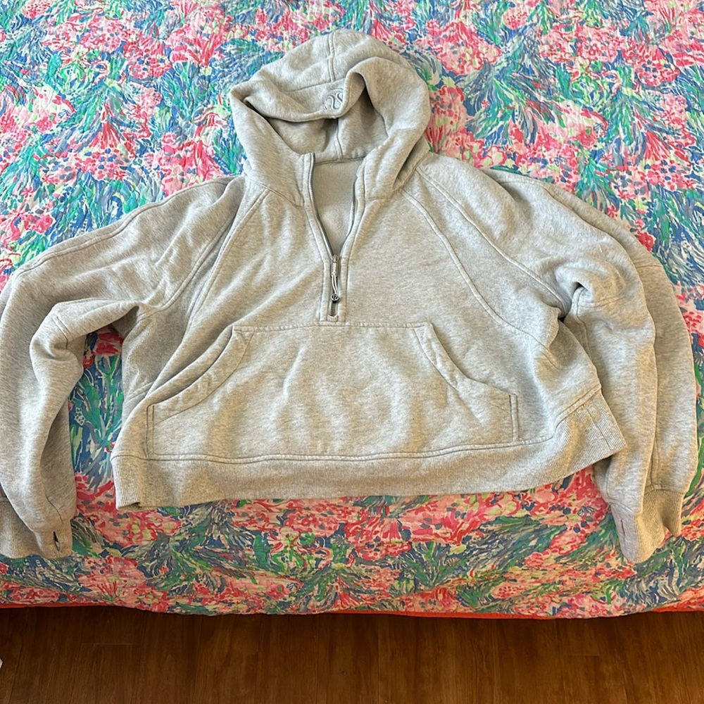 EUC lululemon oversized half zip scuba hoodie XL/XXL Heathered core ultra gray